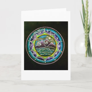 Carte de voeux Mandala de quatre éléments