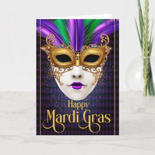 Carte de voeux Mardi Gras, carte de Masque Mardi G