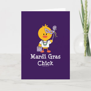 Carte de voeux Mardi Gras Chick