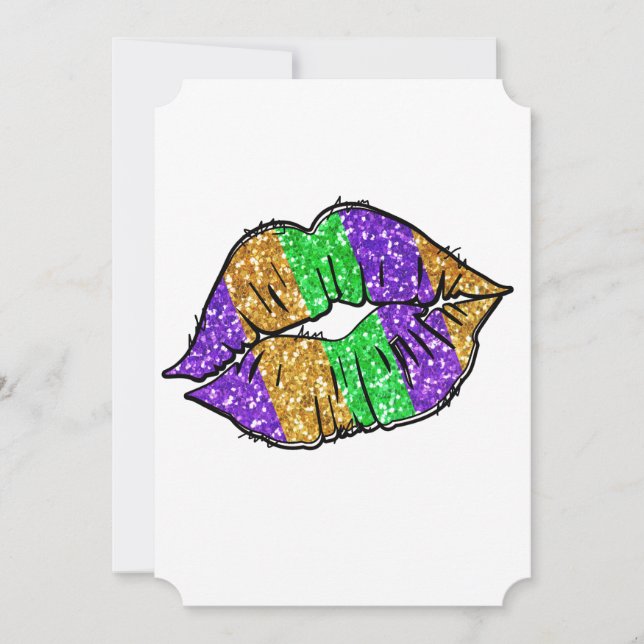 Carte de voeux Mardi Gras Kiss Flat (Devant)