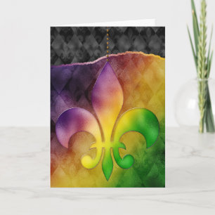 Carte de voeux Mardi Gras, Mardi Gras Fleur de Lis