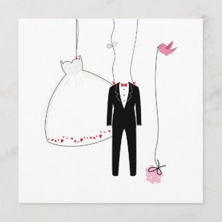 Carte de voeux mariage avec symboles mariages