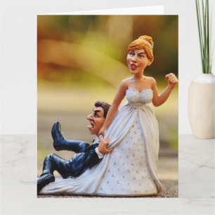 Carte de voeux MARIAGE FUNNY, Groom géant relais