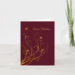 Carte de voeux Mariage Red and Gold Hearts