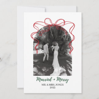 Carte de vœux Mariés & Joyeux Noël pour jeunes mar