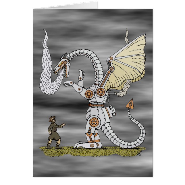 Carte de voeux mécanique Dragon (Devant)