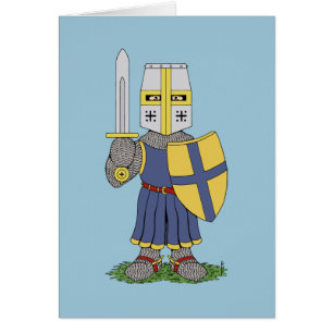 Carte de voeux médiévale mignonne de chevalier