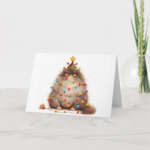 Carte de voeux Meowled Christmas Tangled Chat Ligh