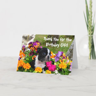 Carte de voeux Merci Boston Terrier