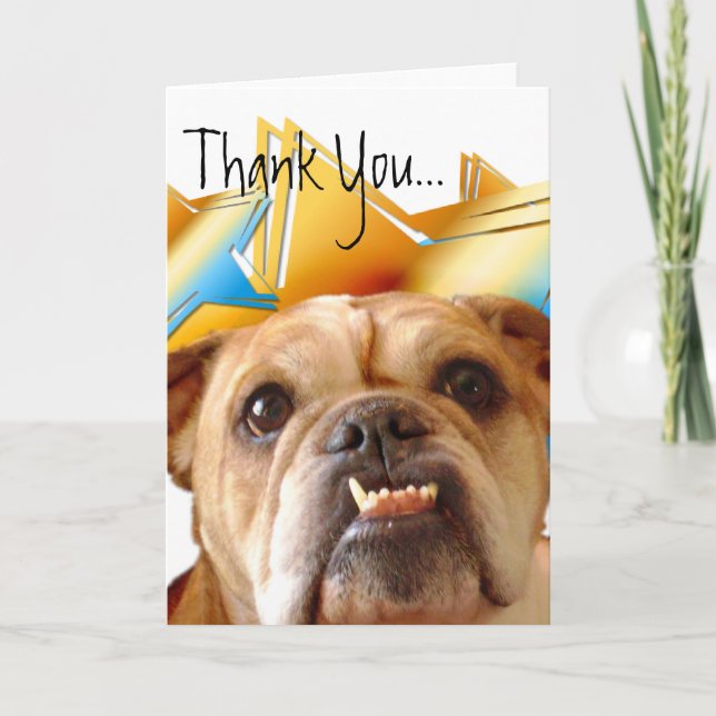 Carte de voeux Merci Bulldog (Devant)