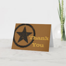 Carte de vœux Merci Burnt Western Star