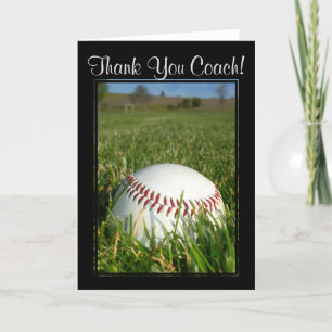 Carte de voeux Merci Coach Baseball