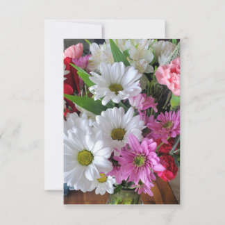 Carte de voeux Merci en fleurs complètes