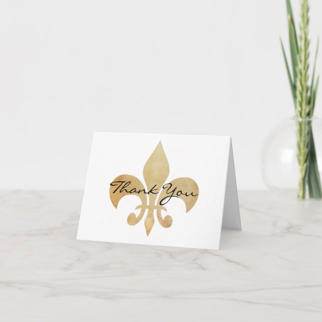 Carte de voeux Merci Fleur de Lis (Devant)