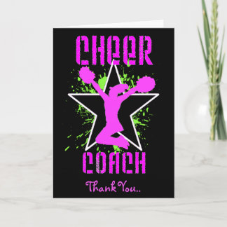 Carte de voeux Merci Pom-pom girl Coach