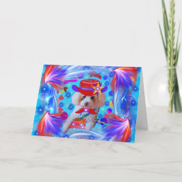 Carte de voeux Merci Poodle