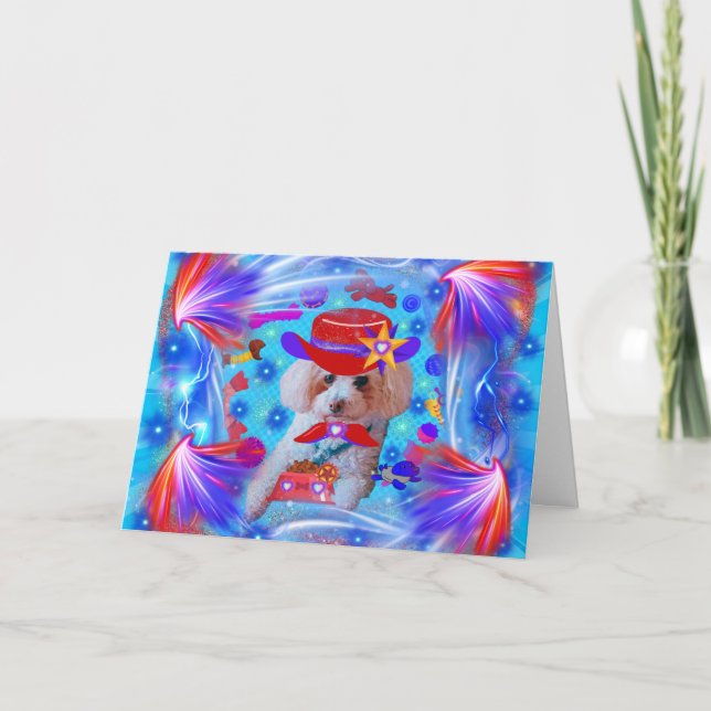 Carte de voeux Merci Poodle (Devant)