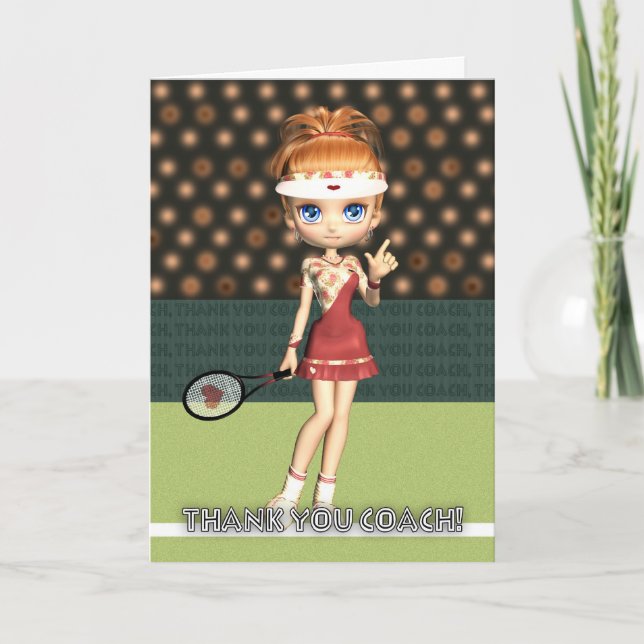 Carte de voeux Merci Tennis Coach (Devant)