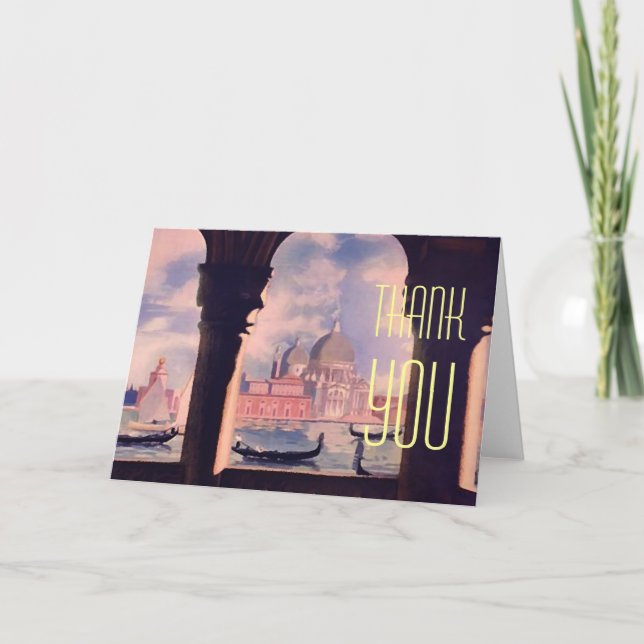 Carte de voeux Merci Venice Gondolas (Devant)