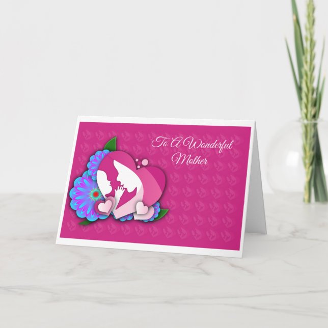 Carte de voeux Mère Et Bébé Silhouette (Devant)