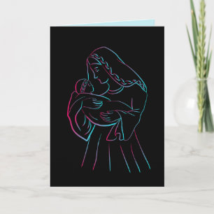 Carte de vœux Mère et Enfant