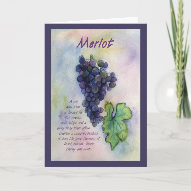 Carte de voeux Merlot Wine Graphe (Devant)