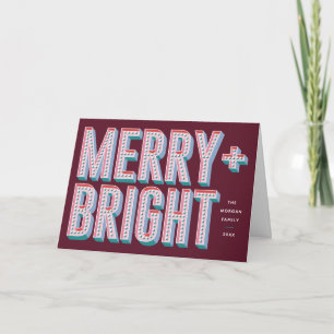 Carte de voeux Merry + Bright Marquee - Rouge
