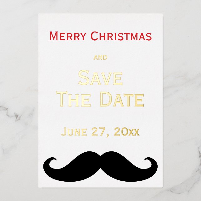 Carte de vœux Merry Christmas avec feuille d'or Sa (Recto)