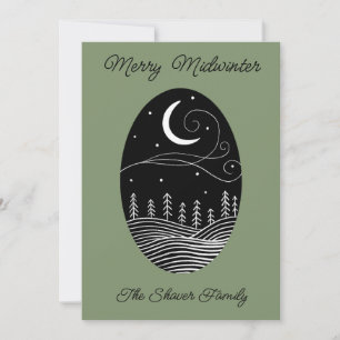 Carte de vœux Midwinter Moon avec photo à fond pla