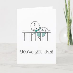 Carte de voeux mignonne bébé bonne chance encourag