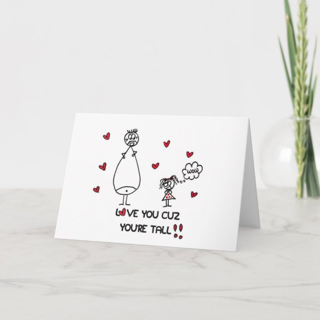 Carte de voeux mignonne d'amour pour l'ami (Devant)