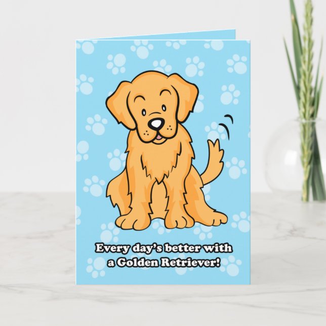 Carte de voeux mignonne de golden retriever de (Devant)