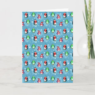 Carte de voeux mignonne de motif de pingouin de