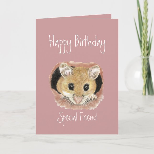 Carte de voeux mignonne de souris d'anniversaire (Devant)