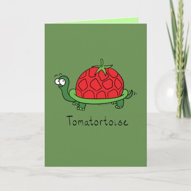 Carte de voeux mignonne de tortue de tomate de (Devant)