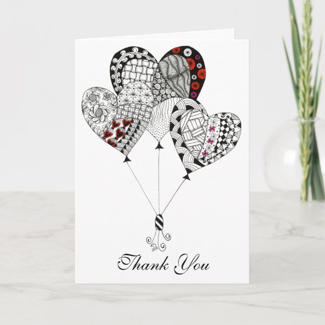 Carte de voeux mignonne et Whimsical Heart Balloon (Devant)