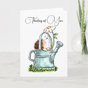 Carte de vœux mignonne hérisson pour penser à vous