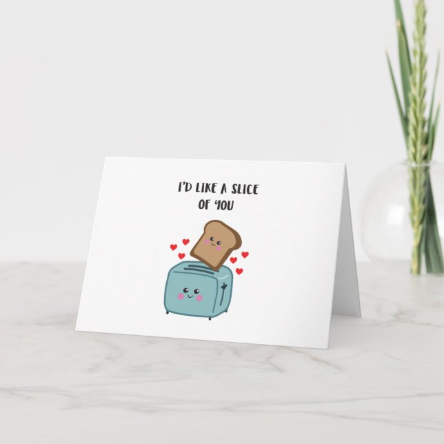 Carte de voeux mignonne "Je voudrais une tranche d (Devant)