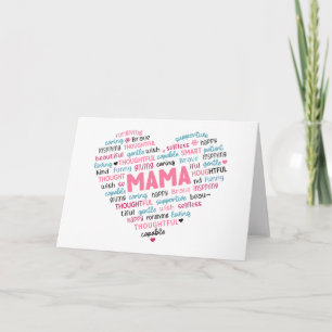 Carte de voeux mignonne pour mère; maman; maman; m