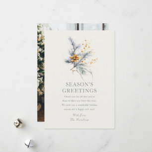 Carte de vœux minimale aquarelle pin Noël