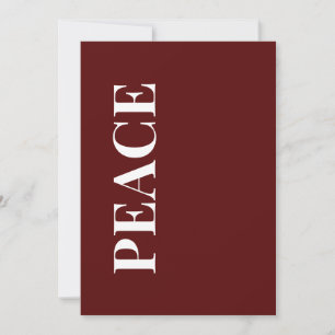 Carte de vœux minimale PEACE Deep Red