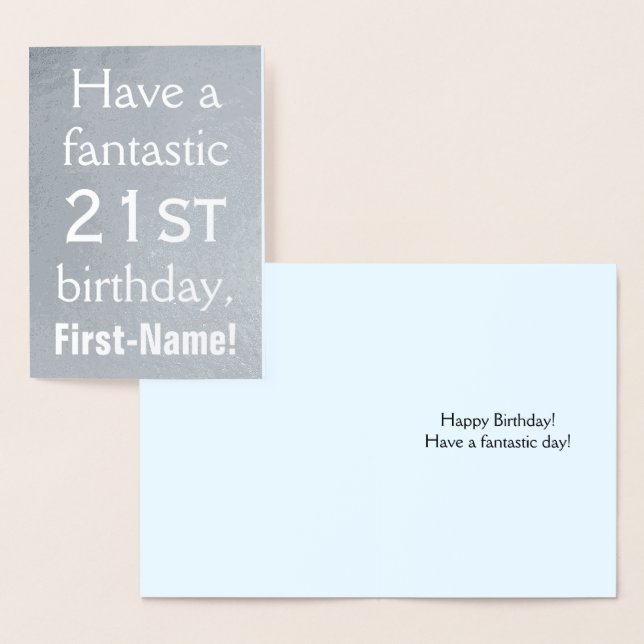 Carte de voeux minimale pour le 21e anniversaire d (Affichage)