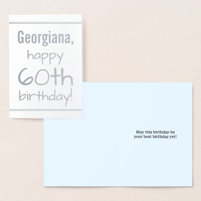 Carte de voeux minimale pour le 60e anniversaire d (Affichage)
