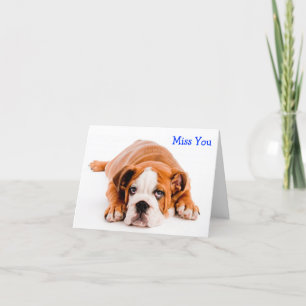 Carte de voeux Miss You Bulldog - Verse