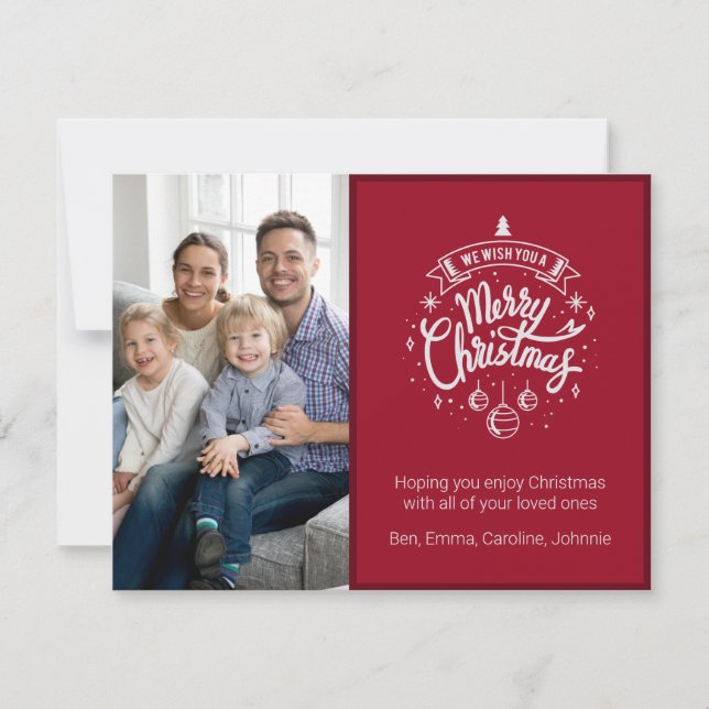 Carte de vœux moderne de Joyeux Noël avec photo (Devant)