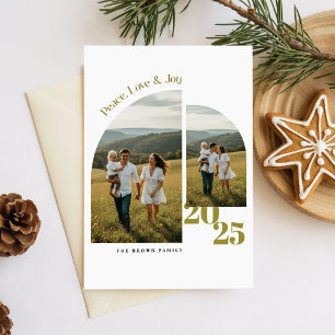 Carte de vœux moderne de Noël à deux photos pour l