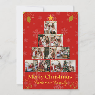 Carte de vœux moderne de Noël avec collage photo