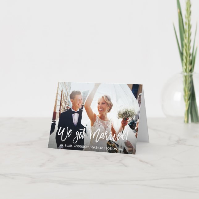 Carte de vœux moderne en écriture pinceau 'Nous no (Devant)