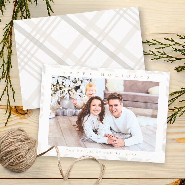 Carte de vœux moderne minimal à carreaux photo (Créateur téléchargé)