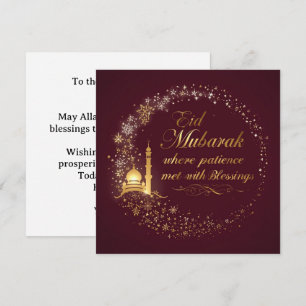 Carte de vœux moderne pour un joyeux Eid Moubarak 